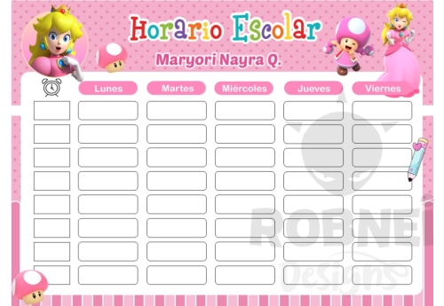 Princesa Peach Horario Escolar